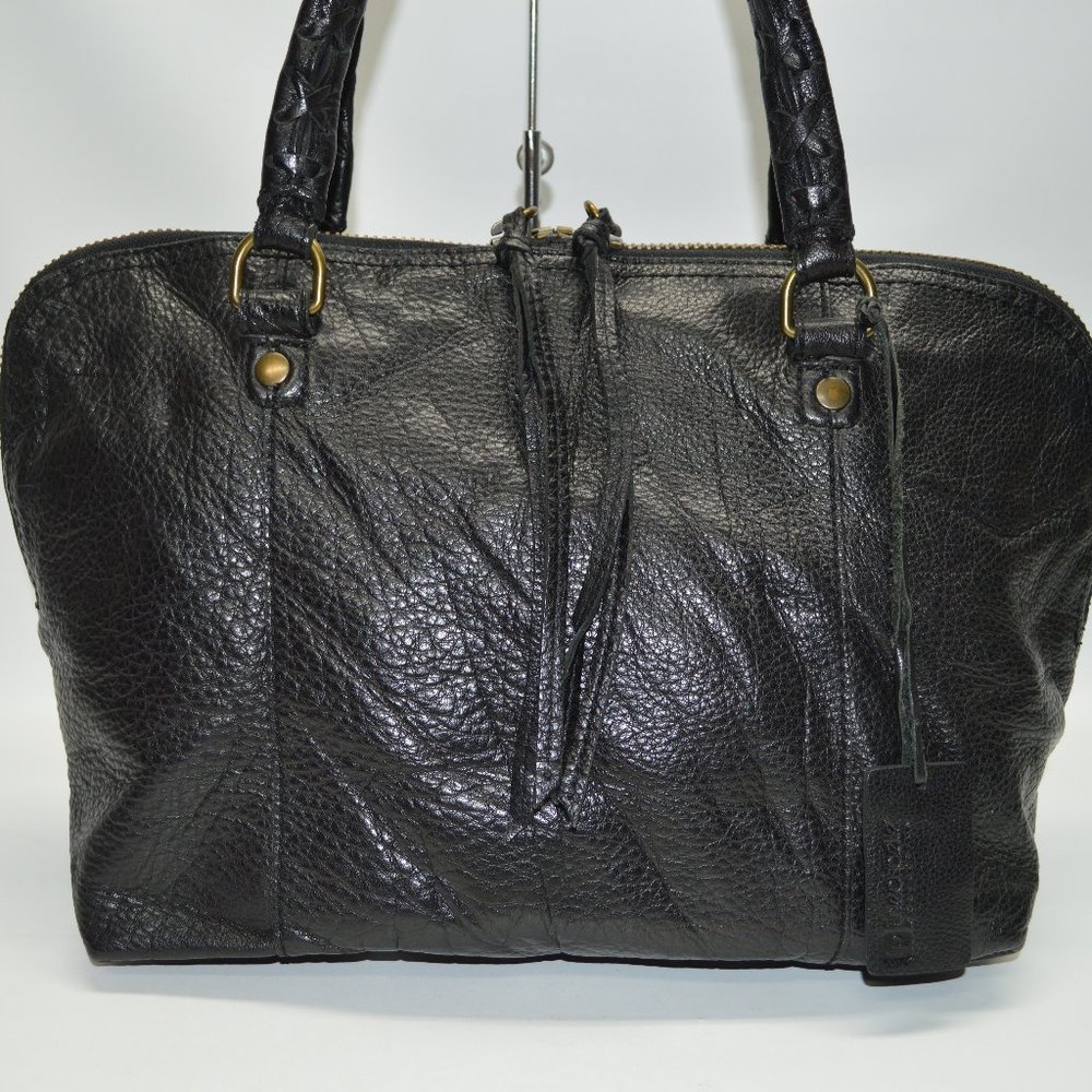 Linea Pelle Black Large Italian Leather Satchel - Picture 2 of 10